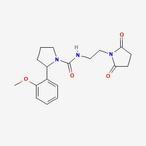 molecular formula C18H23N3O4 B7177001 N-[2-(2,5-dioxopyrrolidin-1-yl)ethyl]-2-(2-methoxyphenyl)pyrrolidine-1-carboxamide 