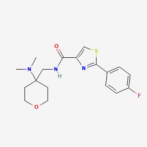 molecular formula C18H22FN3O2S B7177009 N-[[4-(dimethylamino)oxan-4-yl]methyl]-2-(4-fluorophenyl)-1,3-thiazole-4-carboxamide 