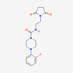 molecular formula C17H21FN4O3 B7177011 N-[2-(2,5-dioxopyrrolidin-1-yl)ethyl]-4-(2-fluorophenyl)piperazine-1-carboxamide 