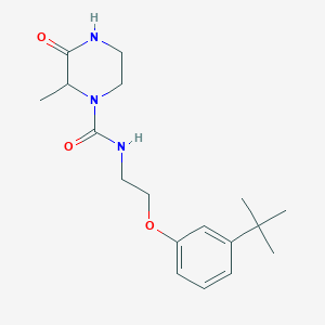 molecular formula C18H27N3O3 B7177040 N-[2-(3-tert-butylphenoxy)ethyl]-2-methyl-3-oxopiperazine-1-carboxamide 