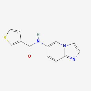 molecular formula C12H9N3OS B7177058 N-imidazo[1,2-a]pyridin-6-ylthiophene-3-carboxamide 