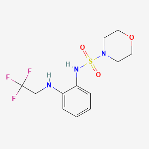 molecular formula C12H16F3N3O3S B7177154 N-[2-(2,2,2-trifluoroethylamino)phenyl]morpholine-4-sulfonamide 