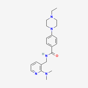 molecular formula C21H29N5O B7177215 N-[[2-(dimethylamino)pyridin-3-yl]methyl]-4-(4-ethylpiperazin-1-yl)benzamide 