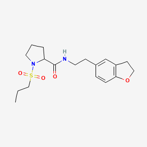 molecular formula C18H26N2O4S B7177361 N-[2-(2,3-dihydro-1-benzofuran-5-yl)ethyl]-1-propylsulfonylpyrrolidine-2-carboxamide 