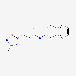 molecular formula C17H21N3O2 B7177365 N-methyl-3-(3-methyl-1,2,4-oxadiazol-5-yl)-N-(1,2,3,4-tetrahydronaphthalen-2-yl)propanamide 