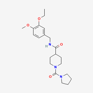 molecular formula C21H31N3O4 B7177397 N-[(3-ethoxy-4-methoxyphenyl)methyl]-1-(pyrrolidine-1-carbonyl)piperidine-4-carboxamide 
