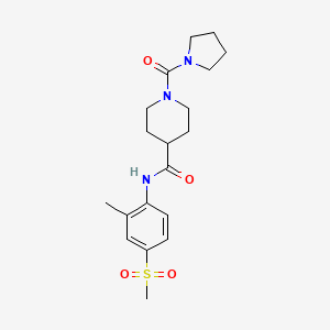 molecular formula C19H27N3O4S B7177416 N-(2-methyl-4-methylsulfonylphenyl)-1-(pyrrolidine-1-carbonyl)piperidine-4-carboxamide 