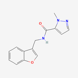 molecular formula C14H13N3O2 B7177418 N-(1-benzofuran-3-ylmethyl)-2-methylpyrazole-3-carboxamide 