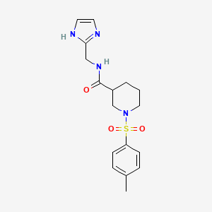 molecular formula C17H22N4O3S B7177480 N-(1H-imidazol-2-ylmethyl)-1-(4-methylphenyl)sulfonylpiperidine-3-carboxamide 