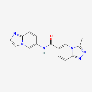 molecular formula C15H12N6O B7177494 N-imidazo[1,2-a]pyridin-6-yl-3-methyl-[1,2,4]triazolo[4,3-a]pyridine-6-carboxamide 