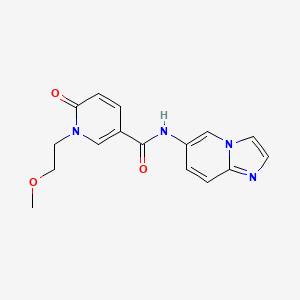 molecular formula C16H16N4O3 B7177496 N-imidazo[1,2-a]pyridin-6-yl-1-(2-methoxyethyl)-6-oxopyridine-3-carboxamide 