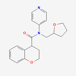 molecular formula C20H22N2O3 B7177530 N-(oxolan-2-ylmethyl)-N-pyridin-4-yl-3,4-dihydro-2H-chromene-4-carboxamide 