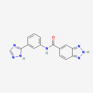 molecular formula C15H11N7O B7177590 N-[3-(1H-1,2,4-triazol-5-yl)phenyl]-2H-benzotriazole-5-carboxamide 