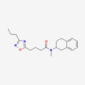molecular formula C20H27N3O2 B7177641 N-methyl-4-(3-propyl-1,2,4-oxadiazol-5-yl)-N-(1,2,3,4-tetrahydronaphthalen-2-yl)butanamide 