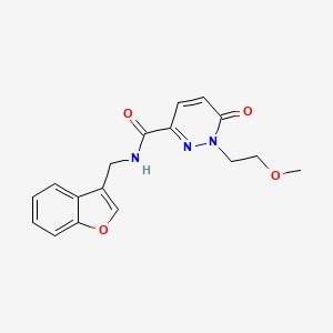 molecular formula C17H17N3O4 B7177679 N-(1-benzofuran-3-ylmethyl)-1-(2-methoxyethyl)-6-oxopyridazine-3-carboxamide 