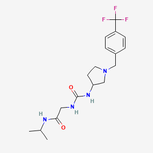 molecular formula C18H25F3N4O2 B7177728 N-propan-2-yl-2-[[1-[[4-(trifluoromethyl)phenyl]methyl]pyrrolidin-3-yl]carbamoylamino]acetamide 