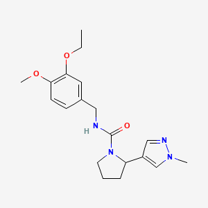 molecular formula C19H26N4O3 B7177738 N-[(3-ethoxy-4-methoxyphenyl)methyl]-2-(1-methylpyrazol-4-yl)pyrrolidine-1-carboxamide 