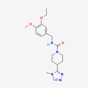 molecular formula C19H27N5O3 B7177760 N-[(3-ethoxy-4-methoxyphenyl)methyl]-4-(4-methyl-1,2,4-triazol-3-yl)piperidine-1-carboxamide 