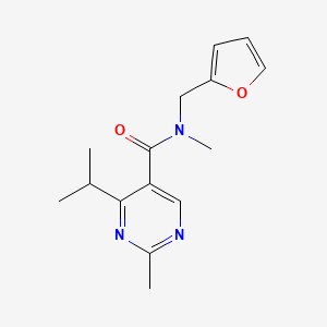 molecular formula C15H19N3O2 B7177841 N-(furan-2-ylmethyl)-N,2-dimethyl-4-propan-2-ylpyrimidine-5-carboxamide 