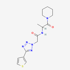 molecular formula C15H20N6O2S B7177942 N-(1-oxo-1-piperidin-1-ylpropan-2-yl)-2-(5-thiophen-3-yltetrazol-2-yl)acetamide 