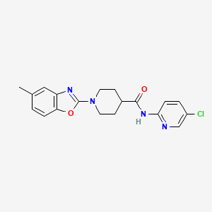 molecular formula C19H19ClN4O2 B7178049 N-(5-chloropyridin-2-yl)-1-(5-methyl-1,3-benzoxazol-2-yl)piperidine-4-carboxamide 