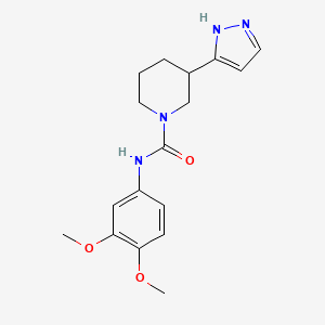 molecular formula C17H22N4O3 B7178159 N-(3,4-dimethoxyphenyl)-3-(1H-pyrazol-5-yl)piperidine-1-carboxamide 