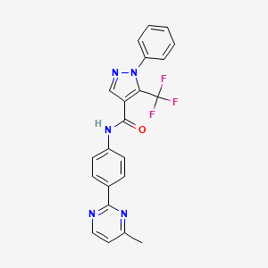 molecular formula C22H16F3N5O B7178273 N-[4-(4-methylpyrimidin-2-yl)phenyl]-1-phenyl-5-(trifluoromethyl)pyrazole-4-carboxamide 