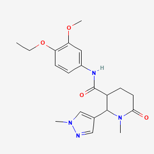 molecular formula C20H26N4O4 B7178303 N-(4-ethoxy-3-methoxyphenyl)-1-methyl-2-(1-methylpyrazol-4-yl)-6-oxopiperidine-3-carboxamide 