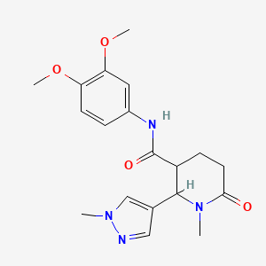molecular formula C19H24N4O4 B7178311 N-(3,4-dimethoxyphenyl)-1-methyl-2-(1-methylpyrazol-4-yl)-6-oxopiperidine-3-carboxamide 
