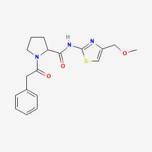 molecular formula C18H21N3O3S B7178345 N-[4-(methoxymethyl)-1,3-thiazol-2-yl]-1-(2-phenylacetyl)pyrrolidine-2-carboxamide 