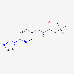 molecular formula C16H22N4O B7178354 N-[(6-imidazol-1-ylpyridin-3-yl)methyl]-2,3,3-trimethylbutanamide 