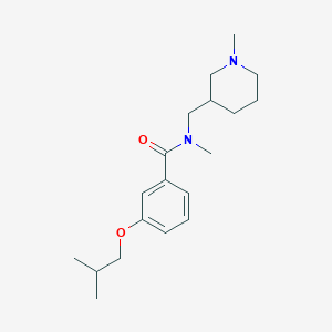molecular formula C19H30N2O2 B7178492 N-methyl-N-[(1-methylpiperidin-3-yl)methyl]-3-(2-methylpropoxy)benzamide 