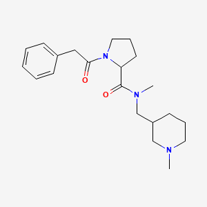 molecular formula C21H31N3O2 B7178504 N-methyl-N-[(1-methylpiperidin-3-yl)methyl]-1-(2-phenylacetyl)pyrrolidine-2-carboxamide 