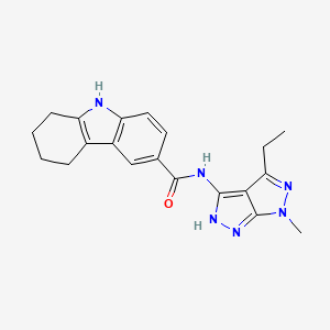 molecular formula C20H22N6O B7178605 N-(4-ethyl-6-methyl-2H-pyrazolo[3,4-c]pyrazol-3-yl)-6,7,8,9-tetrahydro-5H-carbazole-3-carboxamide 