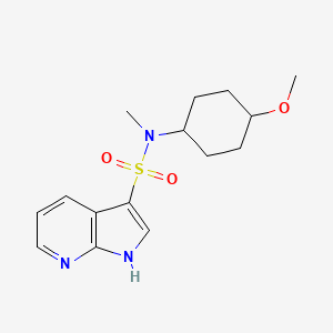 molecular formula C15H21N3O3S B7178675 N-(4-methoxycyclohexyl)-N-methyl-1H-pyrrolo[2,3-b]pyridine-3-sulfonamide 