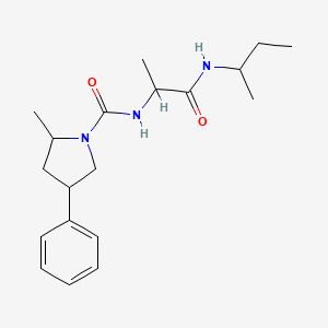 molecular formula C19H29N3O2 B7178703 N-[1-(butan-2-ylamino)-1-oxopropan-2-yl]-2-methyl-4-phenylpyrrolidine-1-carboxamide 