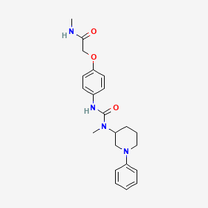 molecular formula C22H28N4O3 B7178722 N-methyl-2-[4-[[methyl-(1-phenylpiperidin-3-yl)carbamoyl]amino]phenoxy]acetamide 