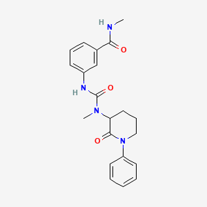 molecular formula C21H24N4O3 B7178727 N-methyl-3-[[methyl-(2-oxo-1-phenylpiperidin-3-yl)carbamoyl]amino]benzamide 