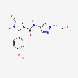molecular formula C19H24N4O4 B7178826 N-[1-(2-methoxyethyl)pyrazol-4-yl]-2-(4-methoxyphenyl)-1-methyl-5-oxopyrrolidine-3-carboxamide 