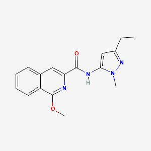 molecular formula C17H18N4O2 B7178847 N-(5-ethyl-2-methylpyrazol-3-yl)-1-methoxyisoquinoline-3-carboxamide 
