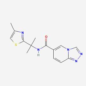 molecular formula C14H15N5OS B7178906 N-[2-(4-methyl-1,3-thiazol-2-yl)propan-2-yl]-[1,2,4]triazolo[4,3-a]pyridine-6-carboxamide 