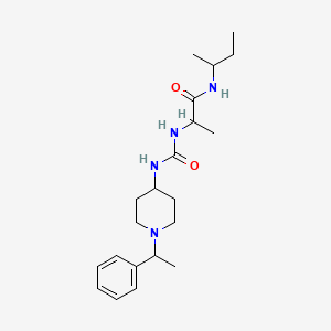 molecular formula C21H34N4O2 B7178981 N-butan-2-yl-2-[[1-(1-phenylethyl)piperidin-4-yl]carbamoylamino]propanamide 