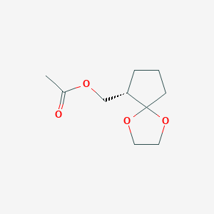 molecular formula C10H16O4 B071790 [(9S)-1,4-Dioxaspiro[4.4]nonan-9-yl]methyl acetate CAS No. 190246-81-2