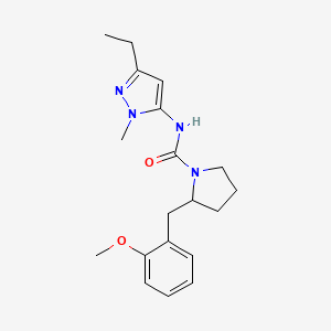 molecular formula C19H26N4O2 B7179021 N-(5-ethyl-2-methylpyrazol-3-yl)-2-[(2-methoxyphenyl)methyl]pyrrolidine-1-carboxamide 