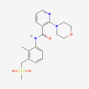molecular formula C19H23N3O4S B7179027 N-[2-methyl-3-(methylsulfonylmethyl)phenyl]-2-morpholin-4-ylpyridine-3-carboxamide 