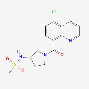 molecular formula C15H16ClN3O3S B7179107 N-[1-(5-chloroquinoline-8-carbonyl)pyrrolidin-3-yl]methanesulfonamide 