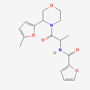 molecular formula C17H20N2O5 B7179130 N-[1-[3-(5-methylfuran-2-yl)morpholin-4-yl]-1-oxopropan-2-yl]furan-2-carboxamide 