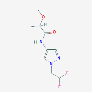 molecular formula C9H13F2N3O2 B7179134 N-[1-(2,2-difluoroethyl)pyrazol-4-yl]-2-methoxypropanamide 