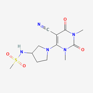 molecular formula C12H17N5O4S B7179177 N-[1-(5-cyano-1,3-dimethyl-2,6-dioxopyrimidin-4-yl)pyrrolidin-3-yl]methanesulfonamide 