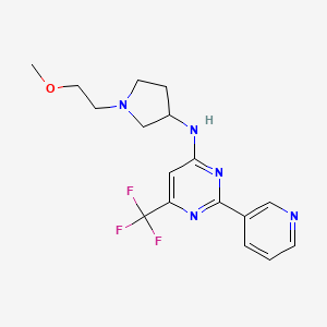 molecular formula C17H20F3N5O B7179185 N-[1-(2-methoxyethyl)pyrrolidin-3-yl]-2-pyridin-3-yl-6-(trifluoromethyl)pyrimidin-4-amine 